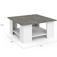 ID MARKET - Table basse carrée ELI blanche plateau effet béton - vignette