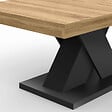 ID MARKET - Table basse ALICIA plateau bois et pied X noir - vignette