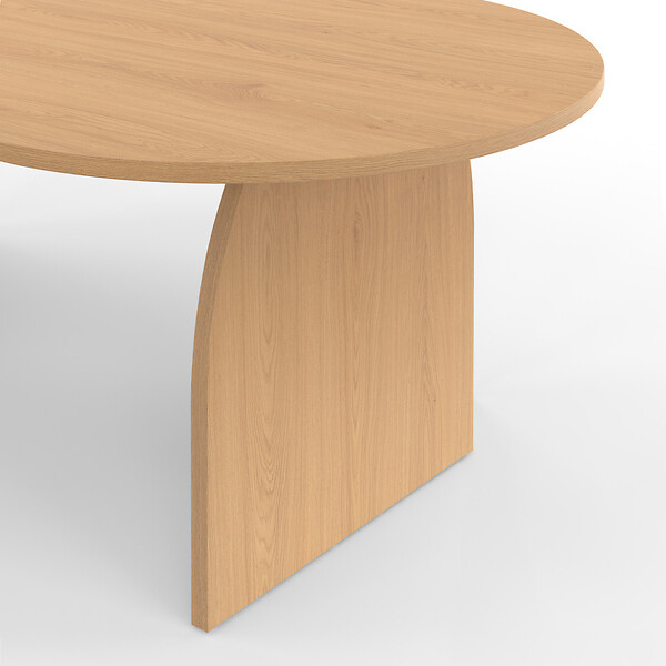 ID MARKET - Table basse japandi ovale EDITH 110 cm bois effet hêtre - large