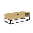 ID MARKET - Table basse plateau relevable rectangulaire DETROIT avec rangements design industriel - vignette