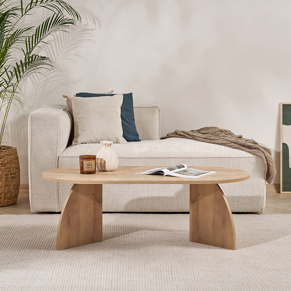 HABITAT ET JARDIN - Table basse en bois "Melina" 120 x 60 x 40 cm - Chêne saphir - large