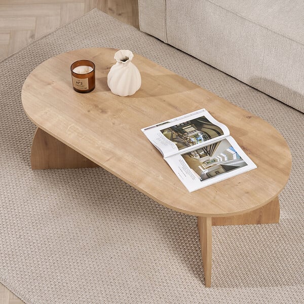 HABITAT ET JARDIN - Table basse en bois "Melina" 120 x 60 x 40 cm - Chêne saphir - large