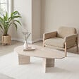 HABITAT ET JARDIN - Table basse en bois "Flap" 139,5 x 79,5 x 42 cm - Travertin - vignette
