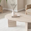 HABITAT ET JARDIN - Table basse en bois "Flap" 139,5 x 79,5 x 42 cm - Travertin - vignette