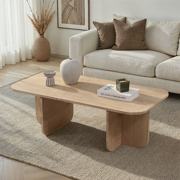 HABITAT ET JARDIN - Table basse en bois "Akira" 120 x 60 x 41 cm - Chêne saphir - large