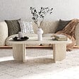HABITAT ET JARDIN - Table basse en bois "Becaj" - 120 x 60 x 41 cm - Travertin - vignette