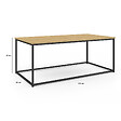 ID MARKET - Table basse rectangulaire DETROIT 113 cm design industriel bois et métal - vignette