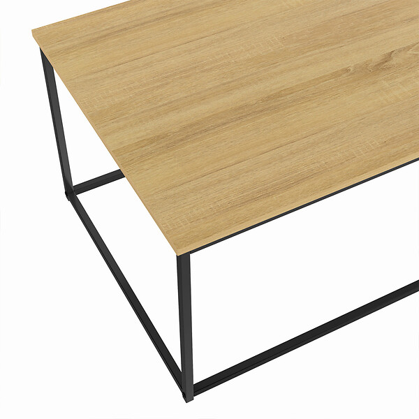 ID MARKET - Table basse rectangulaire DETROIT 113 cm design industriel bois et métal - large