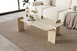 HABITAT ET JARDIN - Table basse en bois "Lovge" 120 x 60 x 35 cm - Travertin - vignette