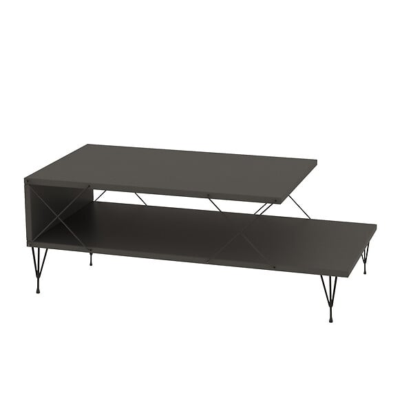 HABITAT ET JARDIN - Table basse en bois "Loire" 100 x 50 x 40 cm - Anthracite - large