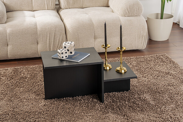 HABITAT ET JARDIN - Table basse en bois "Harmony" 80 x 40 x 40 cm - Bois Noir - large