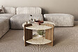 HABITAT ET JARDIN - Table basse en bois "Oalla" 70 x 70 x 45 cm - Travertin - vignette