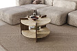HABITAT ET JARDIN - Table basse en bois "Oalla" 70 x 70 x 45 cm - Travertin - vignette