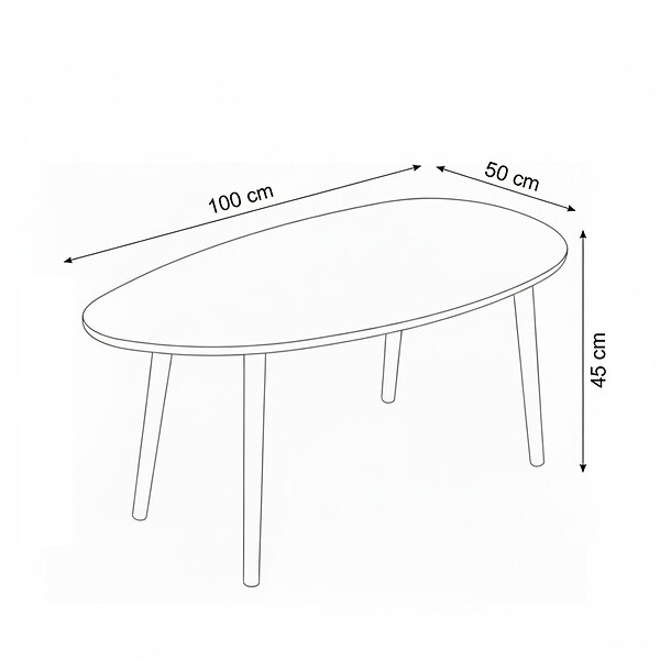 HABITAT ET JARDIN - Table basse en bois "Nora" 100 x 50 x 45 cm - Chêne - large