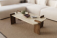 HABITAT ET JARDIN - Table basse en bois "Leapiri" - 120 x 60 x 35 cm - Travertin - vignette