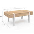 ID MARKET - Table basse 1 tiroir AUSTRIA bois pied épingle blanc - vignette