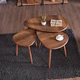 HABITAT ET JARDIN - Ensemble de table basse en bois "Alvin" 80 x 52 x 50 cm - Noyer - vignette