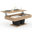 ID MARKET - Table basse plateau relevable rectangulaire ELIAD bois et noir - vignette