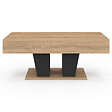 ID MARKET - Table basse plateau relevable rectangulaire ELIAD bois et noir - vignette