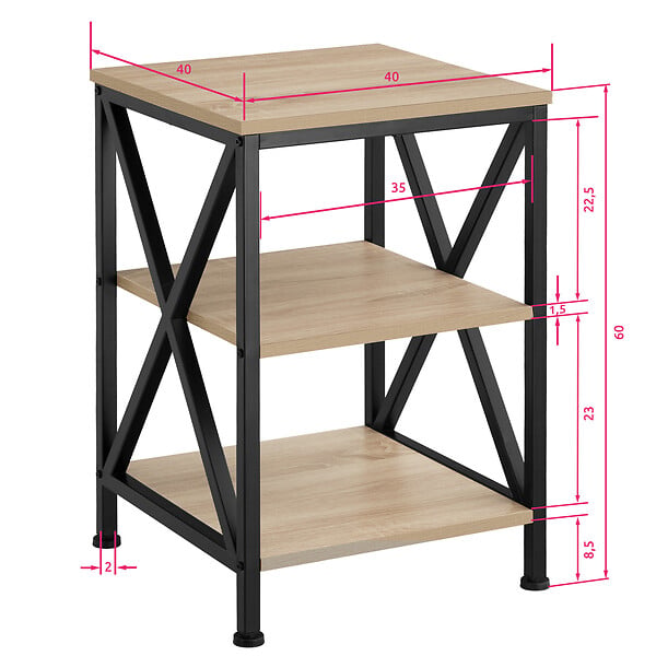 TECTAKE - Table d’appoint NOTTINGHAM 40,5x40,5x60,5cm - large