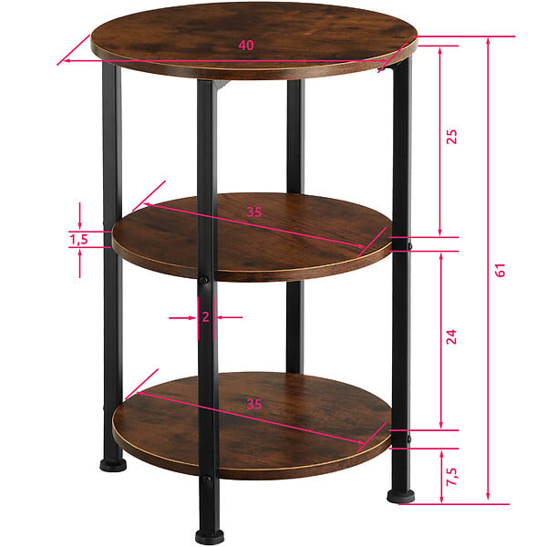 TECTAKE - Table d’appoint COLCHESTER 40x61cm - large