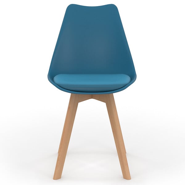 ID MARKET - Lot de 6 chaises scandinaves SARA bleu canard pour salle à manger - large