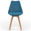ID MARKET - Lot de 6 chaises scandinaves SARA bleu canard pour salle à manger - vignette