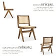 TECTAKE - Chaise en bois avec cannage viennois design boho chêne clair - vignette