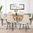 ID MARKET - Lot de 6 chaises MILA en velours beige pour salle à manger - vignette