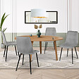 ID MARKET - Lot de 4 chaises MILA en velours gris clair pour salle à manger - vignette