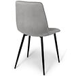 ID MARKET - Lot de 4 chaises MILA en velours gris clair pour salle à manger - vignette