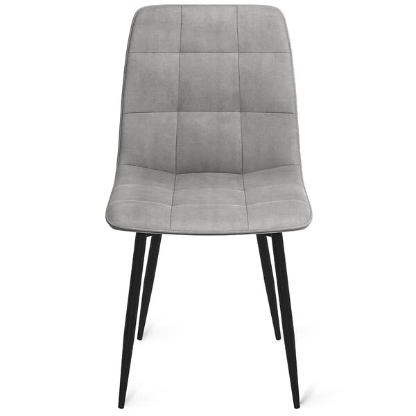ID MARKET - Lot de 8 chaises MILA en velours mix color bleu x2, gris foncé x2, gris clair x2, jaune x2 - large