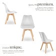TECTAKE - Lot 4 chaises salle à manger style scandinave forme ergonomique blanc - vignette