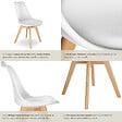 TECTAKE - Lot 4 chaises salle à manger style scandinave forme ergonomique blanc - vignette