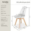 TECTAKE - Lot 4 chaises salle à manger style scandinave forme ergonomique blanc - vignette