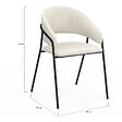 ID MARKET - Lot de 2 chaises de salle à manger VINI en velours côtelé beige dossier arrondi et pieds métal noir - vignette