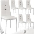 TECTAKE - Ensemble de 6 chaises de salle à manger aspect cuir à paillettes blanc - vignette