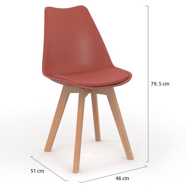 ID MARKET - Lot de 6 chaises scandinaves SARA mix color gris foncé x2, terracotta x2, beige x2 - large