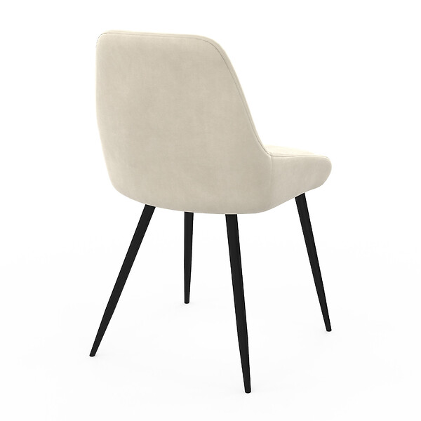 ID MARKET - Lot de 6 chaises THALYA en velours beige avec accoudoirs - large