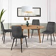 ID MARKET - Lot de 4 chaises MILA en velours gris foncé pour salle à manger - vignette