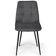 ID MARKET - Lot de 4 chaises MILA en velours gris foncé pour salle à manger - vignette
