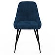 ID MARKET - Lot de 4 chaises THALYA en velours bleu avec accoudoirs - vignette