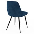 ID MARKET - Lot de 4 chaises THALYA en velours bleu avec accoudoirs - vignette