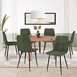 ID MARKET - Lot de 6 chaises MILA en velours vert kaki pour salle à manger - vignette