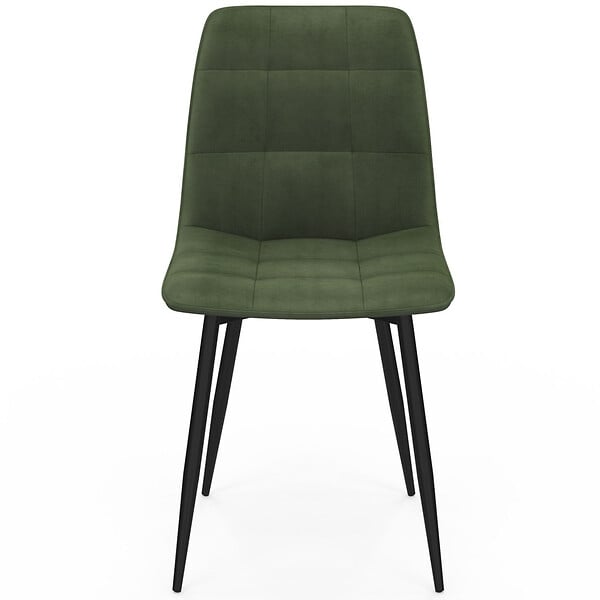 ID MARKET - Lot de 6 chaises MILA en velours vert kaki pour salle à manger - large