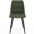 ID MARKET - Lot de 6 chaises MILA en velours vert kaki pour salle à manger - vignette
