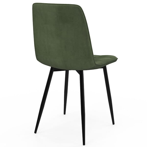 ID MARKET - Lot de 6 chaises MILA en velours vert kaki pour salle à manger - large