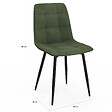 ID MARKET - Lot de 6 chaises MILA en velours vert kaki pour salle à manger - vignette