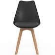 ID MARKET - Lot de 6 chaises scandinaves SARA gris foncé, gris clair, blanc, noir et patchworks noirs, gris et blancs - vignette