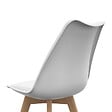 ID MARKET - Lot de 6 chaises scandinaves SARA gris foncé, gris clair, blanc, noir et patchworks noirs, gris et blancs - vignette